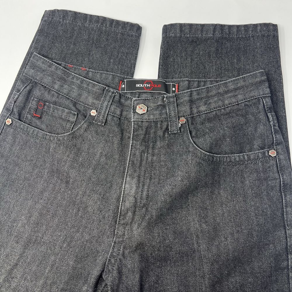 Southpole Jeans Size 34 x 29.5 Baggy Hip‎ Hop Streetwear Y2K Straight Leg Black